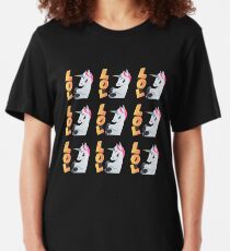 Einhorn LOL Emoji JoyPixels Süßes Lachen Slim Fit T-Shirt