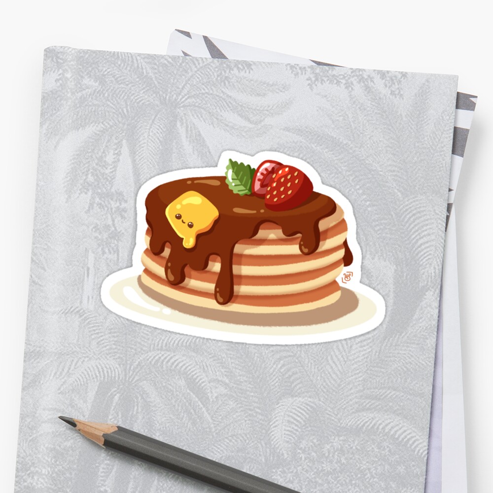 Kawaii Pancakes Sticker By Heysoleilart Redbubble