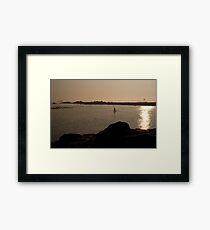 Old man and the Beach Framed Print