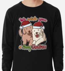 Cute Santa Dogs - Merry Christmas & Merry Dogmas Dog Lovers! Lightweight Sweatshirt