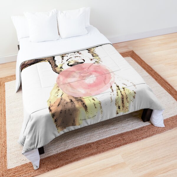 Funny Airplane Ears Goat With Pink Bubblegum Comforter