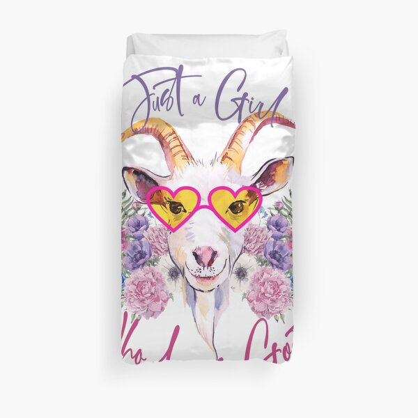 Just a Girl Who Loves Goats Duvet Cover