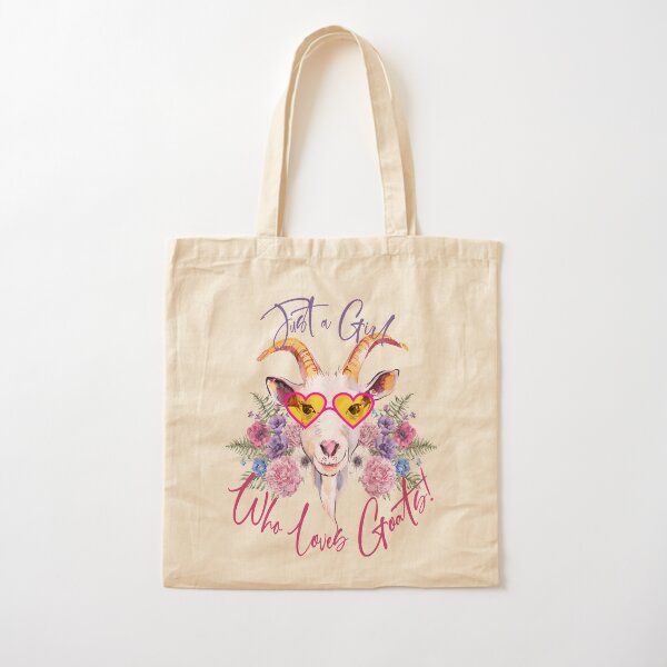 Just a Girl Who Loves Goats Cotton Tote Bag