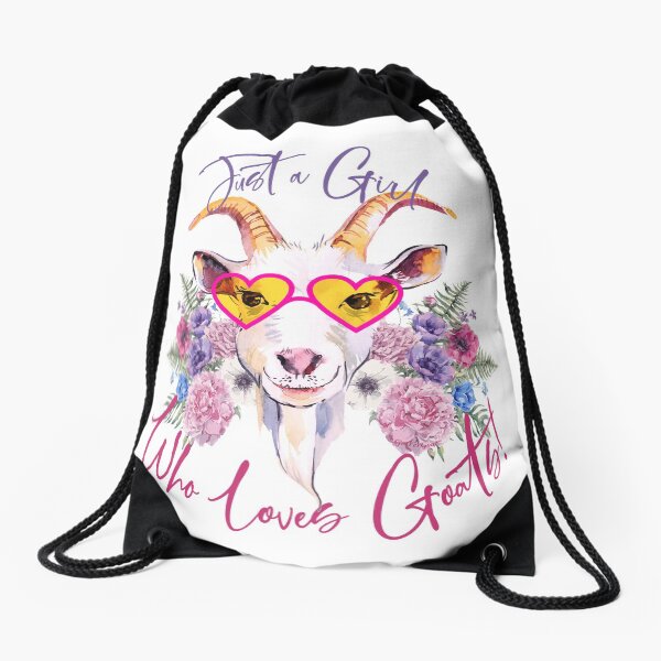 Just a Girl Who Loves Goats Drawstring Bag