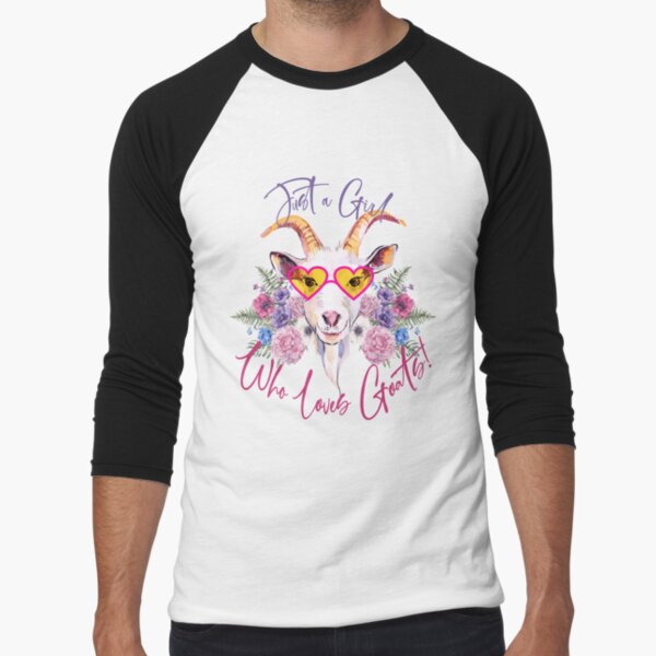 Just a Girl Who Loves Goats Baseball ¾ Sleeve T-Shirt