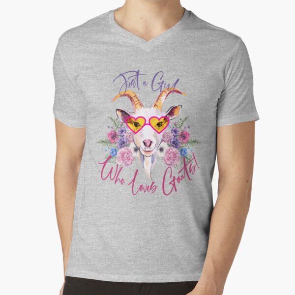 Just a Girl Who Loves Goats V-Neck T-Shirt