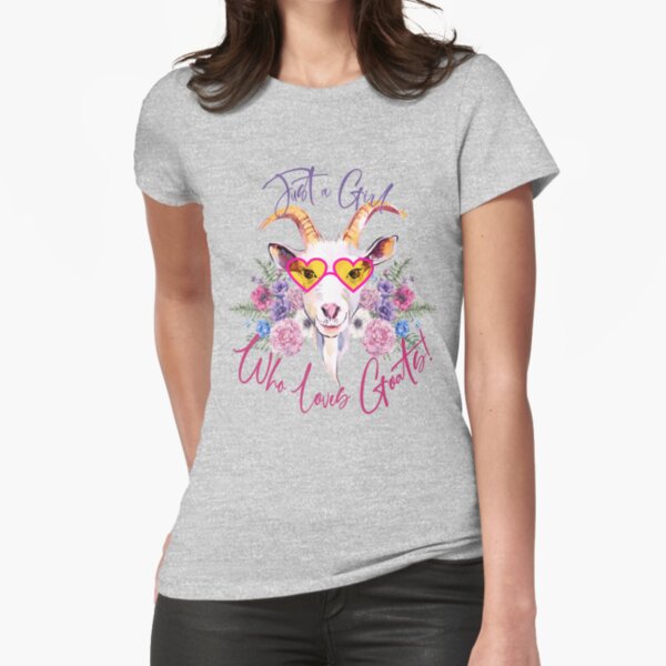 Just a Girl Who Loves Goats Fitted T-Shirt