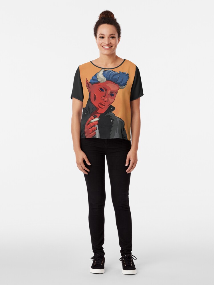 Alternate view of Dapper Devil Chiffon Top
