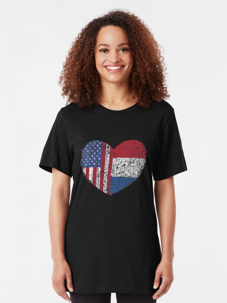 Alternative Ansicht von USA Netherlands Heart - Dual Citizenship Slim Fit T-Shirt