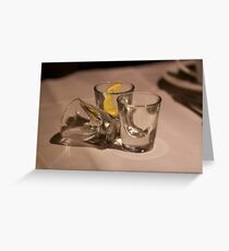 Empty glasses, good times Greeting Card
