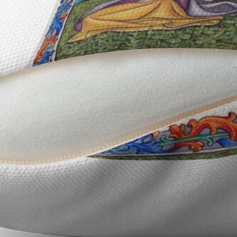 Alternate view of Medieval Illumination - Virgin & Unicorn Throw Pillow