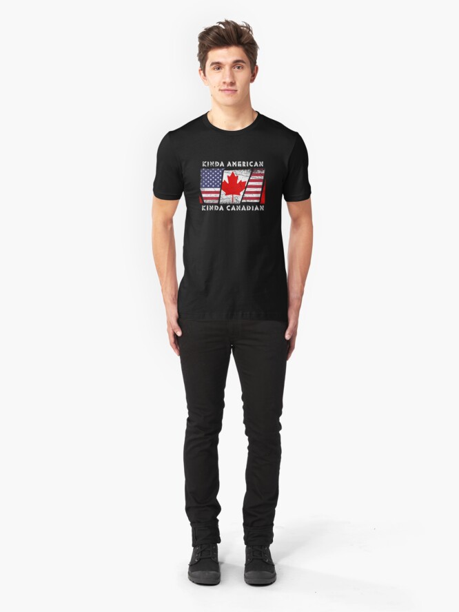 Alternative Ansicht von Kinda American Kinda Canadian - Dual Citizenship Slim Fit T-Shirt