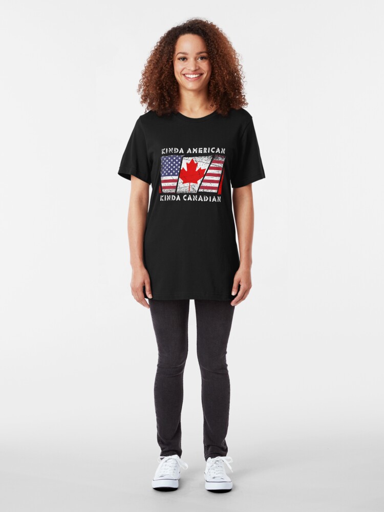 Alternative Ansicht von Kinda American Kinda Canadian - Dual Citizenship Slim Fit T-Shirt