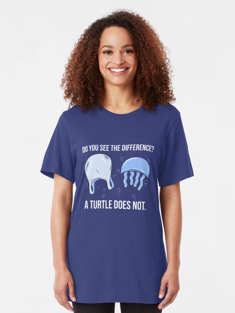 Alternative Ansicht von Do You See The Difference A Turtle Does Not - Save The Seaturtles Slim Fit T-Shirt