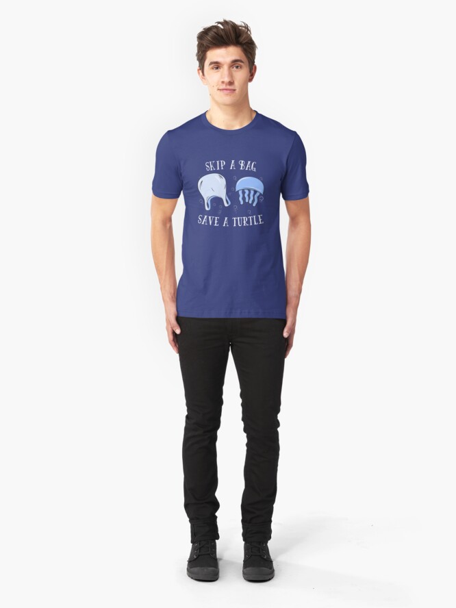 Alternative Ansicht von Skip A Bag Save A Turtle - Save Our Oceans Slim Fit T-Shirt