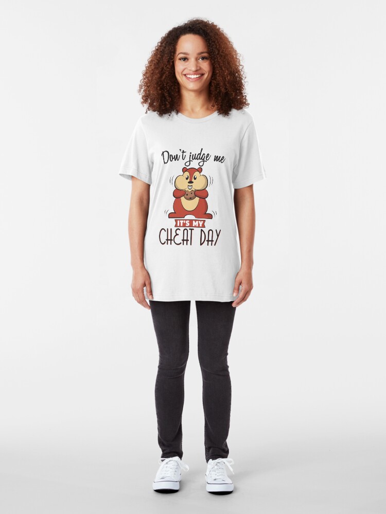 Alternative Ansicht von Don't Judge Me It's My Cheat Day - Diet Slim Fit T-Shirt