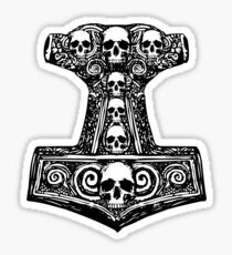 Thors Hammer Black Sticker
