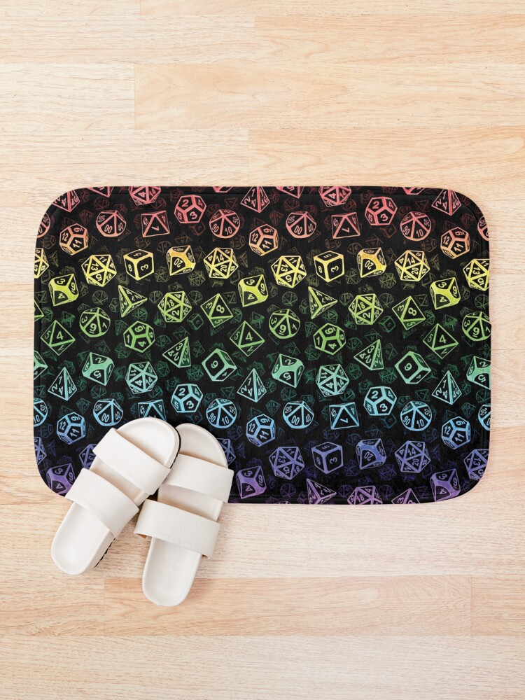 Alternate view of D20 Dice Set Pattern (Rainbow) Bath Mat