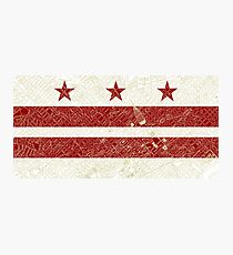 Washington DC Flag w/ Vintage Map Photographic Print