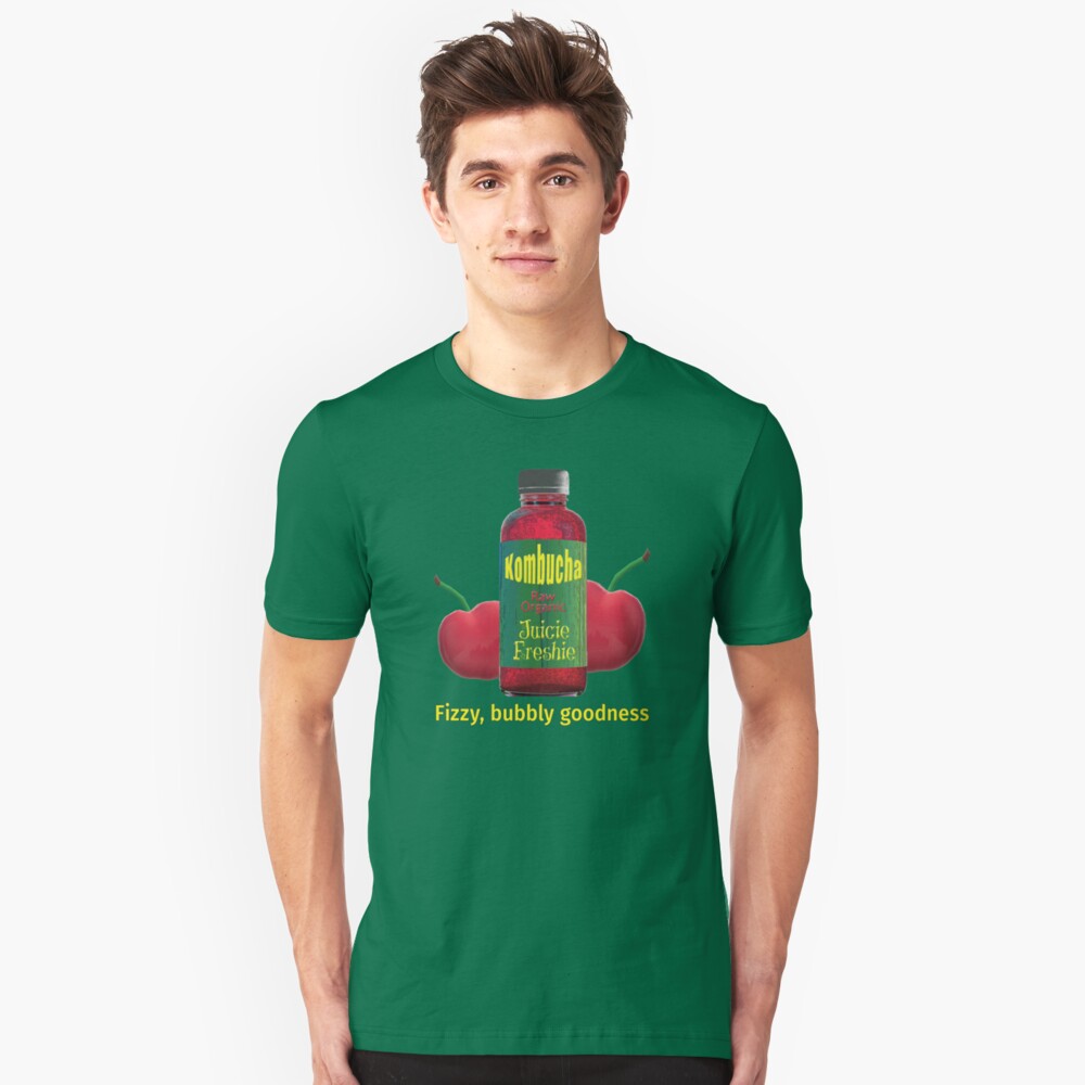 Kombucha. Fizzy Bubbly Goodness. Slim Fit T-Shirt