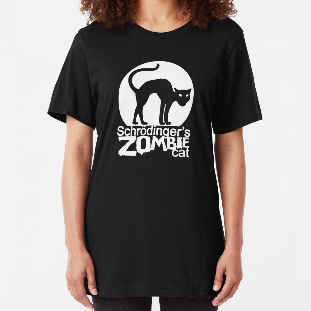 Schrodinger's Zombie Cat Slim Fit T-Shirt