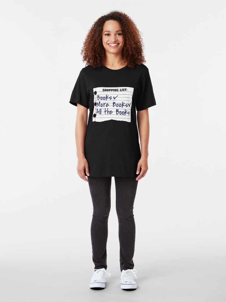 Alternative Ansicht von Shopping List Books More Book All The Books - Bookworm Slim Fit T-Shirt