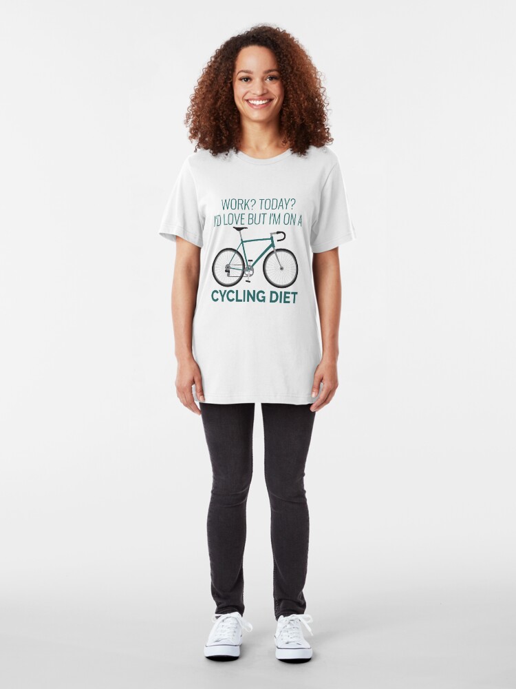 Alternative Ansicht von Work I'd Love But I'm On A Cycling Diet - Racing bike Slim Fit T-Shirt