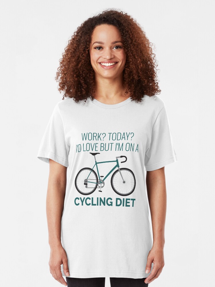 Alternative Ansicht von Work I'd Love But I'm On A Cycling Diet - Racing bike Slim Fit T-Shirt