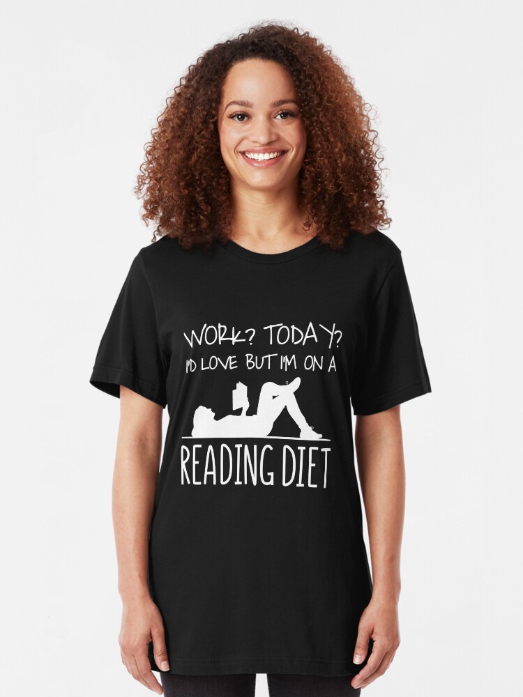 Alternative Ansicht von Work I'd Love But I'm On A Reading Diet - Bookworm Slim Fit T-Shirt