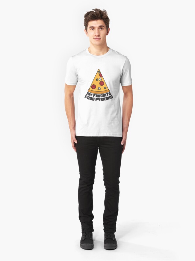 Alternative Ansicht von Pizza Party - My Favorit Food Pyramid Slim Fit T-Shirt