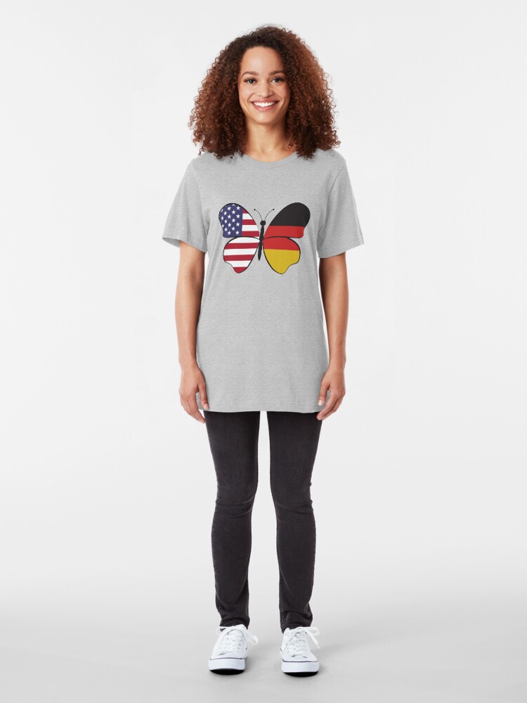 Alternative Ansicht von USA Germany Butterfly - Dual Citizenship Slim Fit T-Shirt