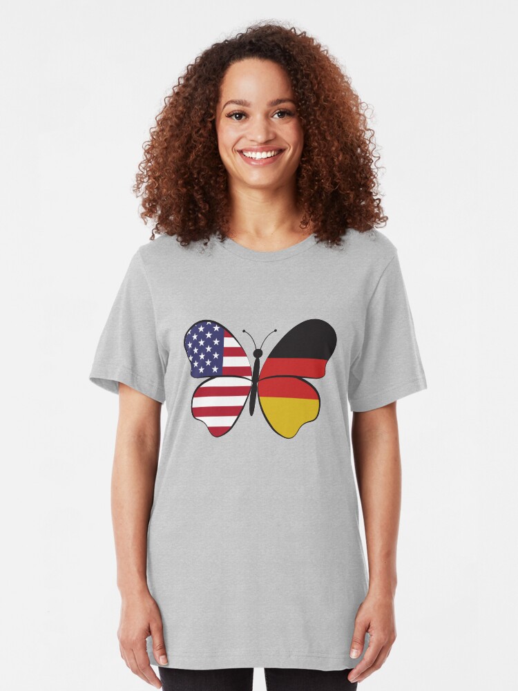 Alternative Ansicht von USA Germany Butterfly - Dual Citizenship Slim Fit T-Shirt