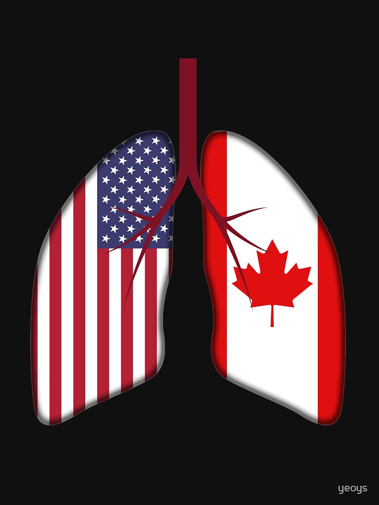 USA Canada Flag Lungs - Dual Citizenship von yeoys