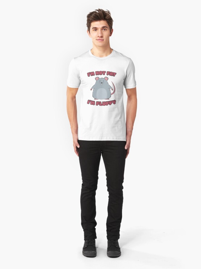 Alternative Ansicht von I'm Not Fat I'm Fluffy - Cute Fat Rat Slim Fit T-Shirt