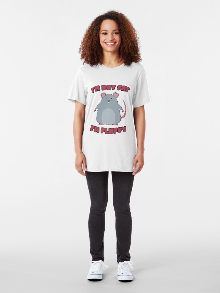 Alternative Ansicht von I'm Not Fat I'm Fluffy - Cute Fat Rat Slim Fit T-Shirt
