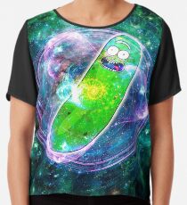Pickle Rick in Space | Rick and Morty | Flower of Life Chiffon Top