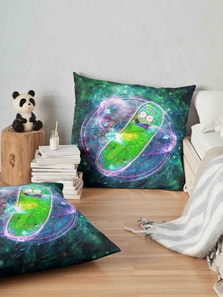 Alternate view of Pickle Rick in Space | Rick and Morty | Flower of Life Floor Pillow