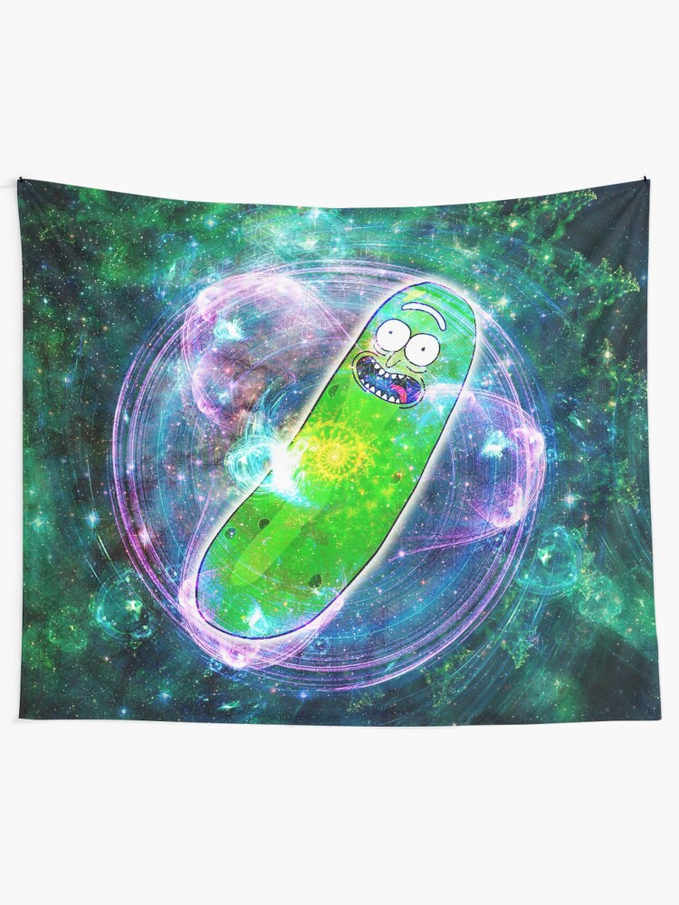 Alternate view of Pickle Rick in Space | Rick and Morty | Flower of Life Wall Tapestry