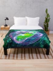 Pickle Rick in Space | Rick and Morty | Flower of Life Throw Blanket