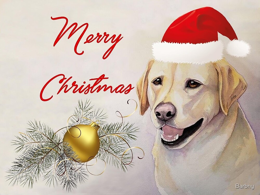 "Merry Christmas Dog" by Barbny | Redbubble