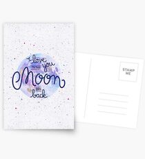 I love you to the moon and back 2 Postcards