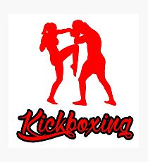 Kickboxing Female Knee Red Photographic Print