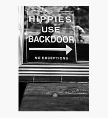 Hippies Use Back Door Photographic Print