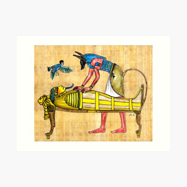 ANUBIS und Mumie Kunstdruck