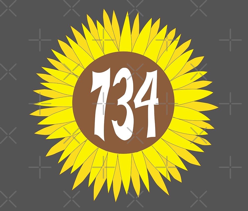  hand drawn michigan sunflower 734 area code by itsrturn redbubble