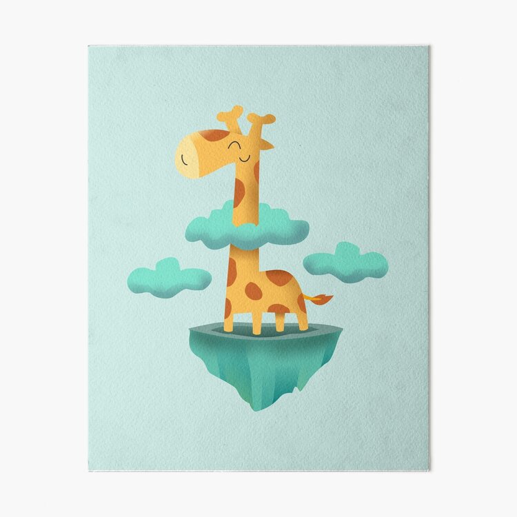 Giraffe in the sky Art Board Print