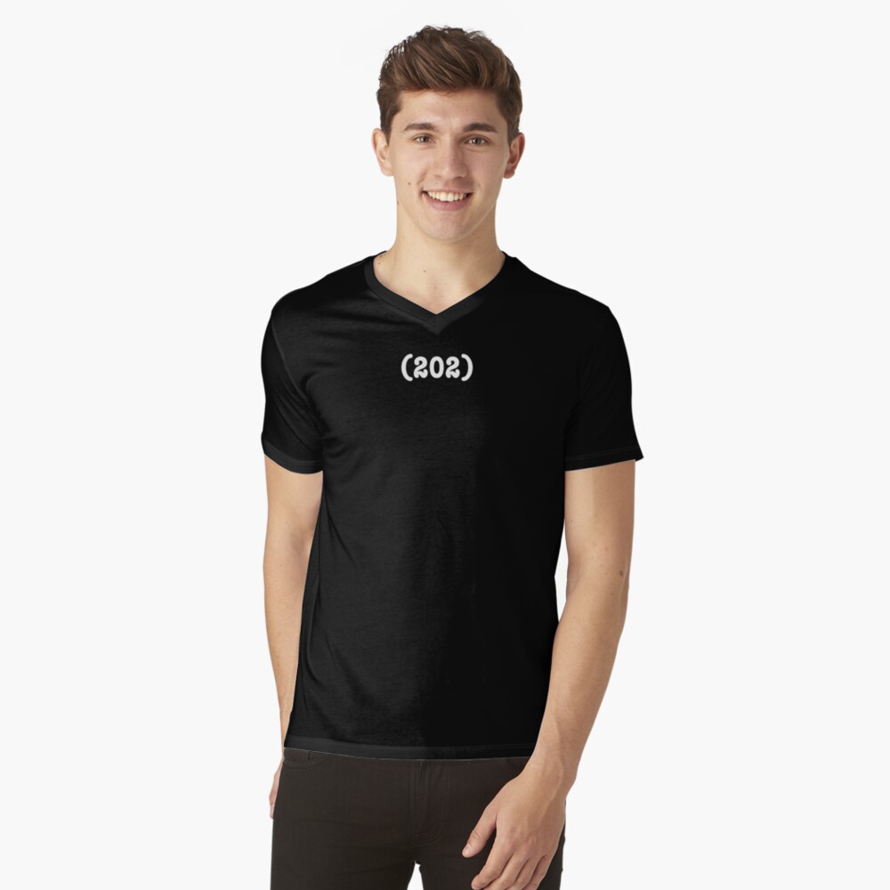 Area Code 202 (for womens t-shirts) V-Neck T-Shirt