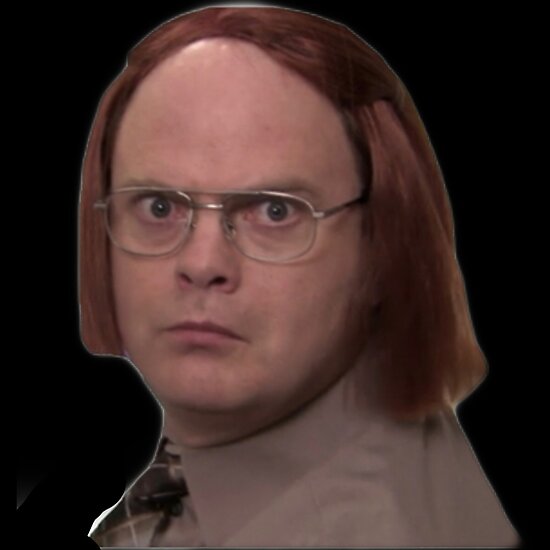 "the office dwight schrute meredith wig" Photographic Print by