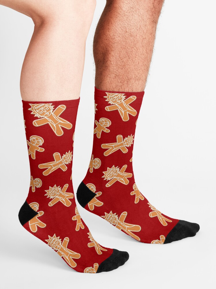 Alternate view of Tasty Christmas Gingerbread Rick and Morty Cookie Socks