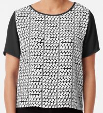 Textured Bunny Herringbone Chiffon Top